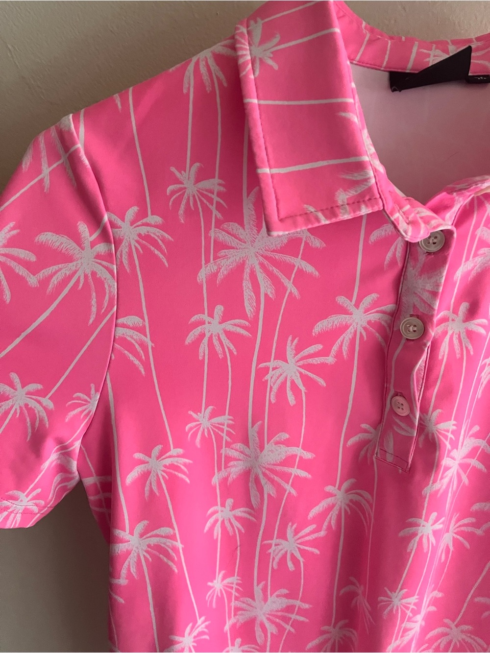 Women Sunday Swagger Palm-Print Polo Shirt